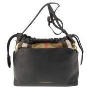 Pre-owned Leather shoulder-bags Burberry Vintage , Black , Dames