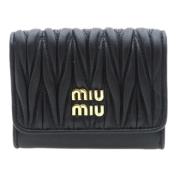 Pre-owned Leather wallets Miu Miu Pre-owned , Black , Dames