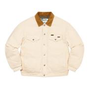 Canvas Down Trucker Jacket Natural Supreme , Beige , Heren