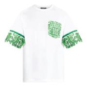 Majolica-print T-shirts en Polos Dolce & Gabbana , White , Heren