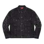 Beperkte oplage Shibori Denim Trucker Jacket Supreme , Black , Heren