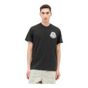 Katoenen Jersey Logo Applique T-Shirt Moncler , Black , Heren