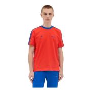 Geborduurd Logo Katoenen T-shirt Adidas , Red , Heren