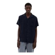 Camp Kraag Linnen Shirt A.p.c. , Blue , Heren