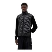 Gewatteerde Zip-Up Vest Moncler , Black , Heren