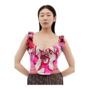 Grafische Jacquard Crop Top Vivienne Westwood , Multicolor , Dames