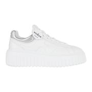 Strepen Nappa Leren Sneakers Hogan , White , Dames