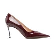 Bordeaux Rood Lakleer Stiletto Hak Casadei , Red , Dames