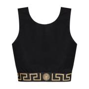 Handtekening Greca Detailing Crew Neck Ondergoed Versace , Black , Dam...