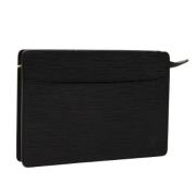 Pre-owned Leather clutches Louis Vuitton Vintage , Black , Dames