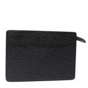 Pre-owned Leather clutches Louis Vuitton Vintage , Black , Dames