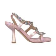 Glitter Snake Heel Sandal Alma EN Pena , Pink , Dames