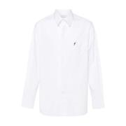 Geborduurde Poplin Overhemd Klassieke Kraag Salvatore Ferragamo , Whit...