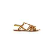 Handgeborduurde Geweven Band Sandalen Maliparmi , Yellow , Dames