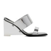 Zilver Metallic Sandalen met Glazen Platform Alexander McQueen , Gray ...