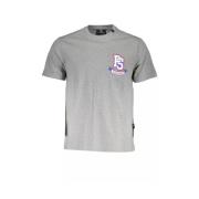 Grijze Katoenen T-Shirt, Korte Mouw, Ronde Hals, Logo Plein Sport , Gr...