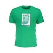 Korte Mouw Logo Print T-shirt Bikkembergs , Green , Dames