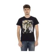 Eenvoudig Zwart T-shirt met Exclusieve Frontprint Trussardi , Black , ...