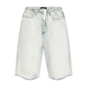 Denim Bermuda Shorts Balenciaga , Blue , Heren