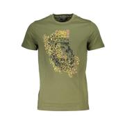 Print Logo Korte Mouw Tee Cavalli Class , Green , Heren