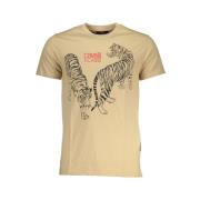 Print Logo Korte Mouw Tee Cavalli Class , Beige , Heren