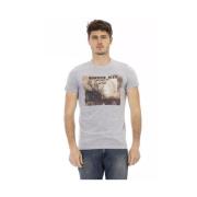 Grijs Ronde Hals Stijlvol T-Shirt Trussardi , Gray , Heren