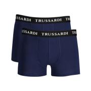 Blauw Katoenen Ondergoed Boxershorts Pak Trussardi , Blue , Heren