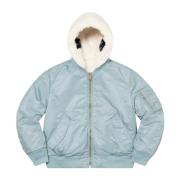 Omkeerbare Faux Fur Ma-1 Jas Lichtblauw Supreme , Blue , Heren