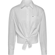 Witte Overhemd met Taille Strik Tommy Jeans , White , Dames