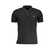 Zwart geborduurd poloshirt Napapijri , Black , Heren