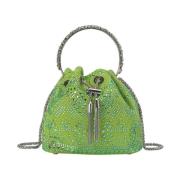 Rhinestone Clutch Tas Alma EN Pena , Green , Dames