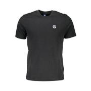 Zwart T-shirt met applicatie logo North Sails , Black , Heren