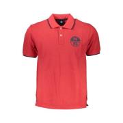 Rood Katoenen Poloshirt met Print North Sails , Red , Heren