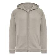 Merino Wool Full Zip Hoodie Boggi Milano , Beige , Heren