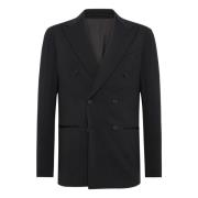 B Tech Double-Breasted Jacket in stretch nylon Boggi Milano , Black , ...