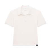 Mesh Polo Shirt met AC Logo Courrèges , White , Heren