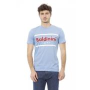 Elegante lichtblauwe katoenen T-shirt Baldinini , Blue , Heren