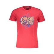 Bedrukt Logo T-shirt Korte Mouw Cavalli Class , Red , Heren