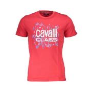 Gedrukt Logo Ronde Hals T-Shirt Cavalli Class , Red , Heren