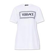 T-shirt met logo Versace , White , Dames