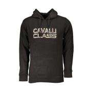 Zwarte hoodie met logoprint Cavalli Class , Black , Heren