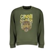 Groen Fleece Sweatshirt Cavalli Class , Green , Heren