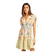 Gerimpelde Multicolor Korte Jurk Alma EN Pena , Multicolor , Dames