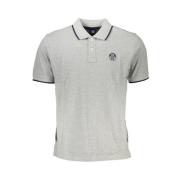 Grijze Katoenen Poloshirt met Korte Mouwen North Sails , Gray , Heren