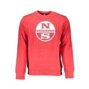 Geborsteld Katoenen Sweatshirt met Print Logo North Sails , Red , Here...