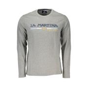 Elegant langarm T-shirt met borduurwerk La Martina , Gray , Heren