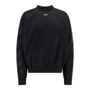 Geborduurde Diag Motief Katoenen Sweatshirt Off White , Black , Heren