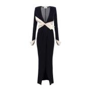 Zwarte avondjurk met oversized strik Elisabetta Franchi , Black , Dame...