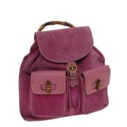 Pre-owned Suede backpacks Gucci Vintage , Pink , Dames