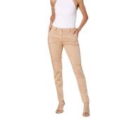 Slimme Dames Chino Broek in Stretch Satijn Mason's , Beige , Dames